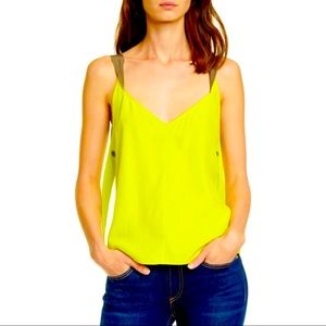 RAG&BONE Lime green camisole top 100% silk